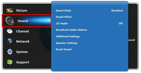 Samsung tv hot sale speaker settings